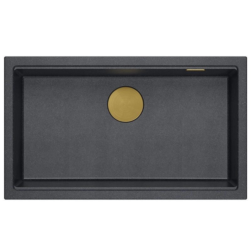 Lavello In Granito Logan 110 Black Metallic Tappo oro