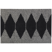 Tappeto pelo corto bianco e Nero in cotone modello geometrico pelo corto 140 x 200 cm