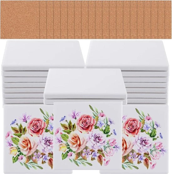 20 pezzi di supporti ceramici, fogli sublimazione, supporti sublimazione con parte posteriore in coccio, supporti ceramici lisci bianchi per hobby, supporti personalizzabili per