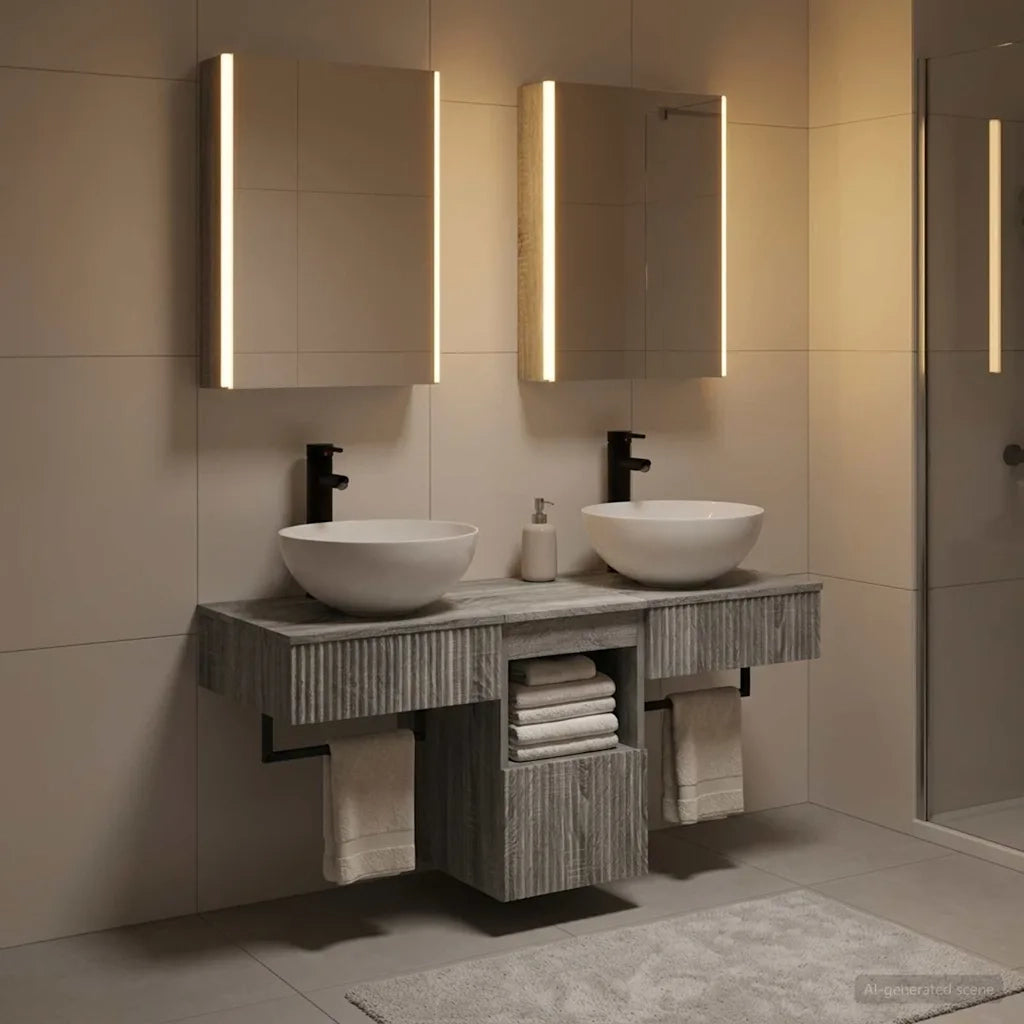 Set di Armadi da Bagno 5 pcs Sonoma grigio 43 x 11,5 x 60,5 cm 3406292