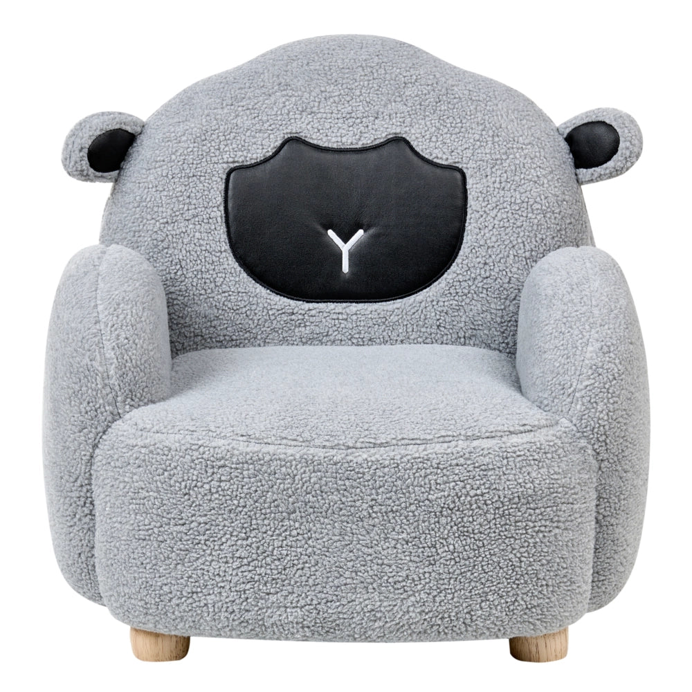 Poltrona per bambini Tessuto Grigio motivo pecora Tappezzeria Sedia bassa per bambini FormaPoltrona per bambini Tessuto Bianco sporco motivo pecora Tappezzeria Boucle Sedia bassa per bambini Forma