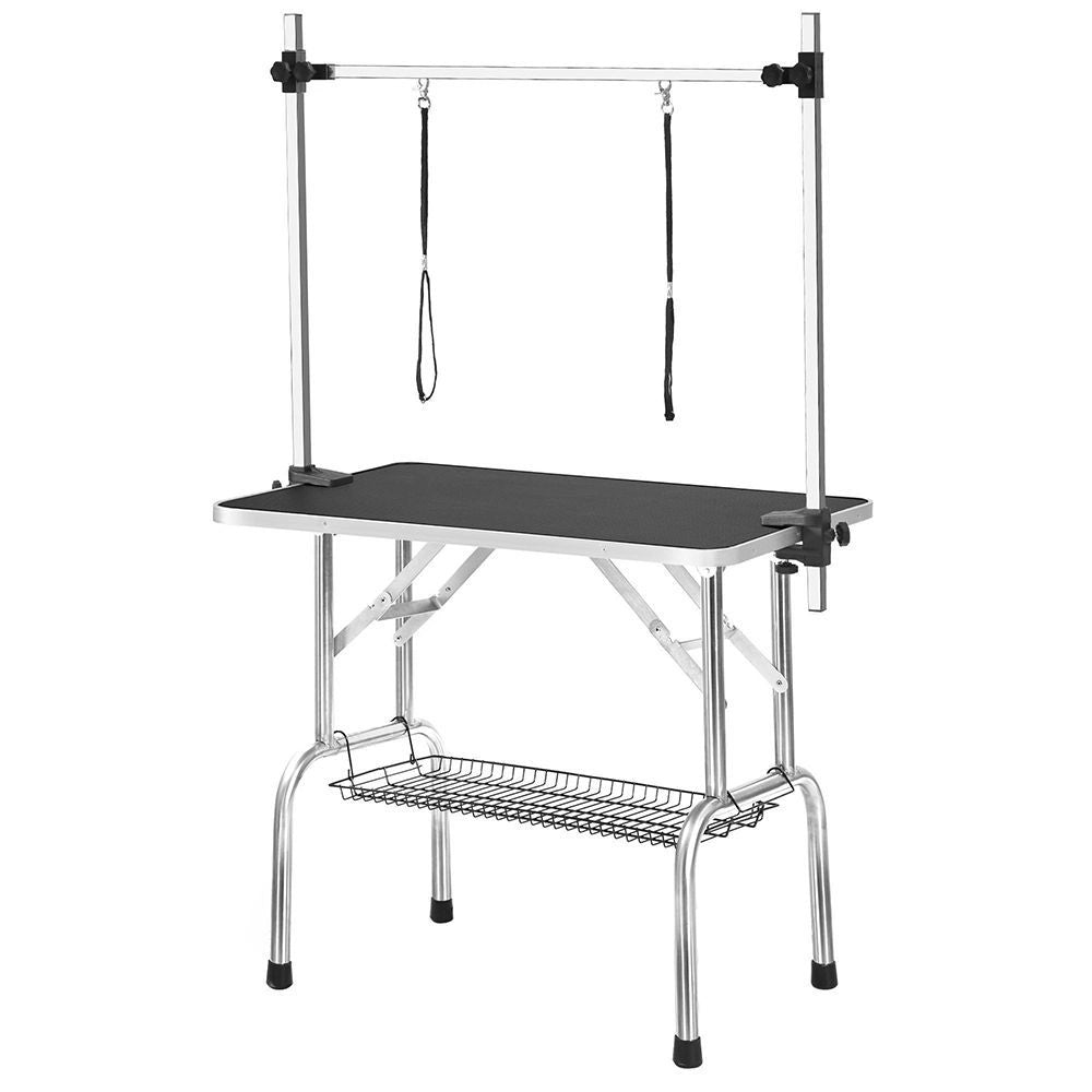 Tavolo toeletta cani pro - Xylo - 117cm nero rete+gomma