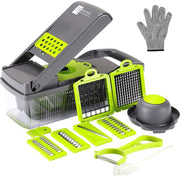 Trade Shop - Affettatrice Multitagliera Pialla Grattugia Tritatutto Verdure Mandolina 22 In 1 -