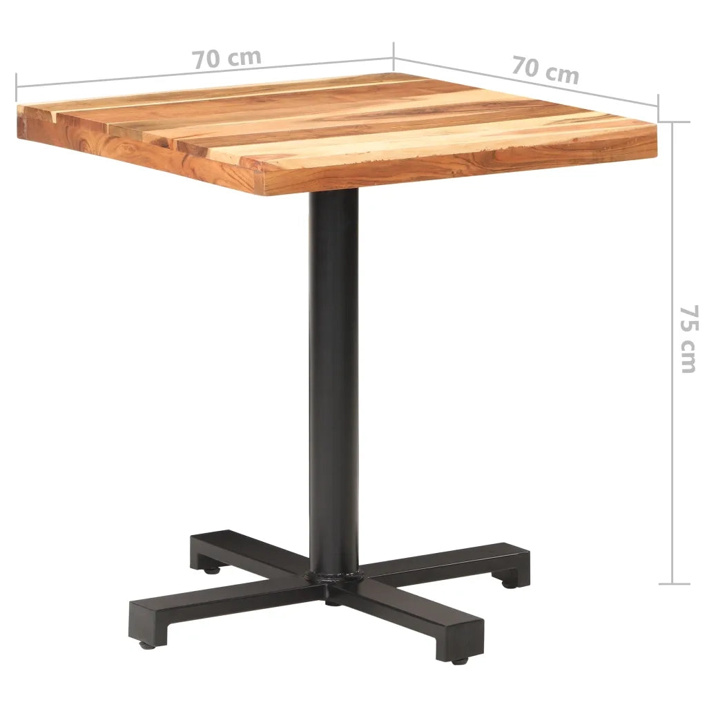 Tavolino da Bistrot Quadrato 70x70x75 cm in Massello di Acacia 320278