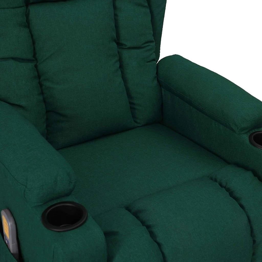 Poltrona Elettrica Massaggiante Verde Scuro in Tessuto cod mxl 60369