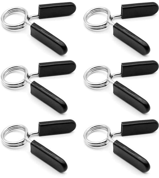 Set di Halterklemmen per Sollevamento Pesi - 25 mm - Cervicale per Allenamento - Ideale per Fitness e Training - Pacchetto da 6