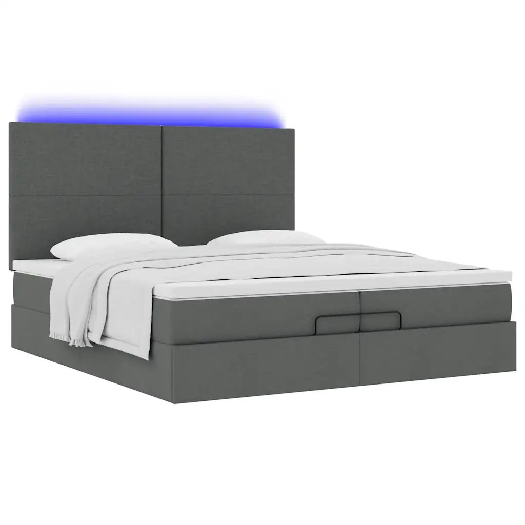 vidaXL Struttura Letto Pouf con Materassi 200x200 cm in Tessuto