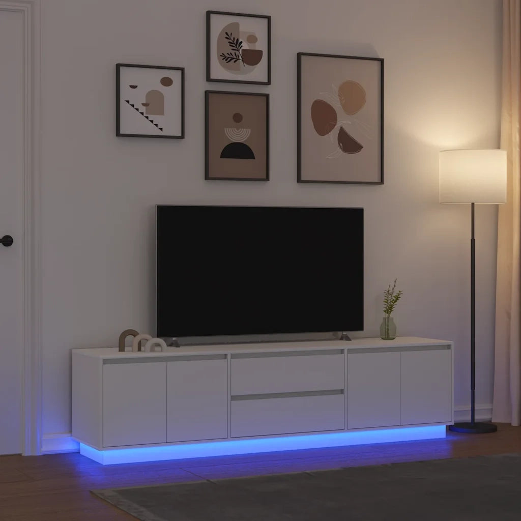 Mobile Porta TV con Luci LED Bianco 193,5x41x50 cm 3328435