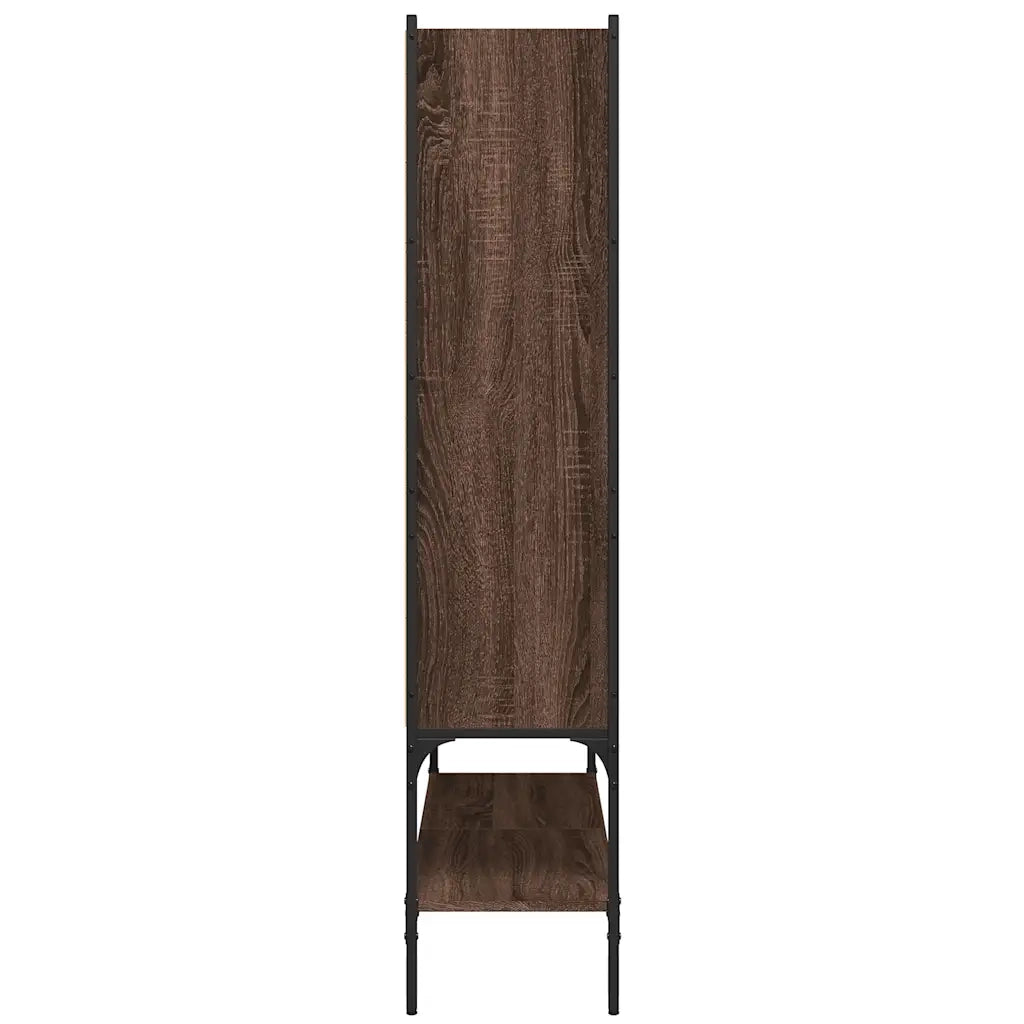 Libreria-Scaffale per Libri-Mobile di Stoccaggio Rovere Marrone 102x30x141,5 cm in Legno Multistrato