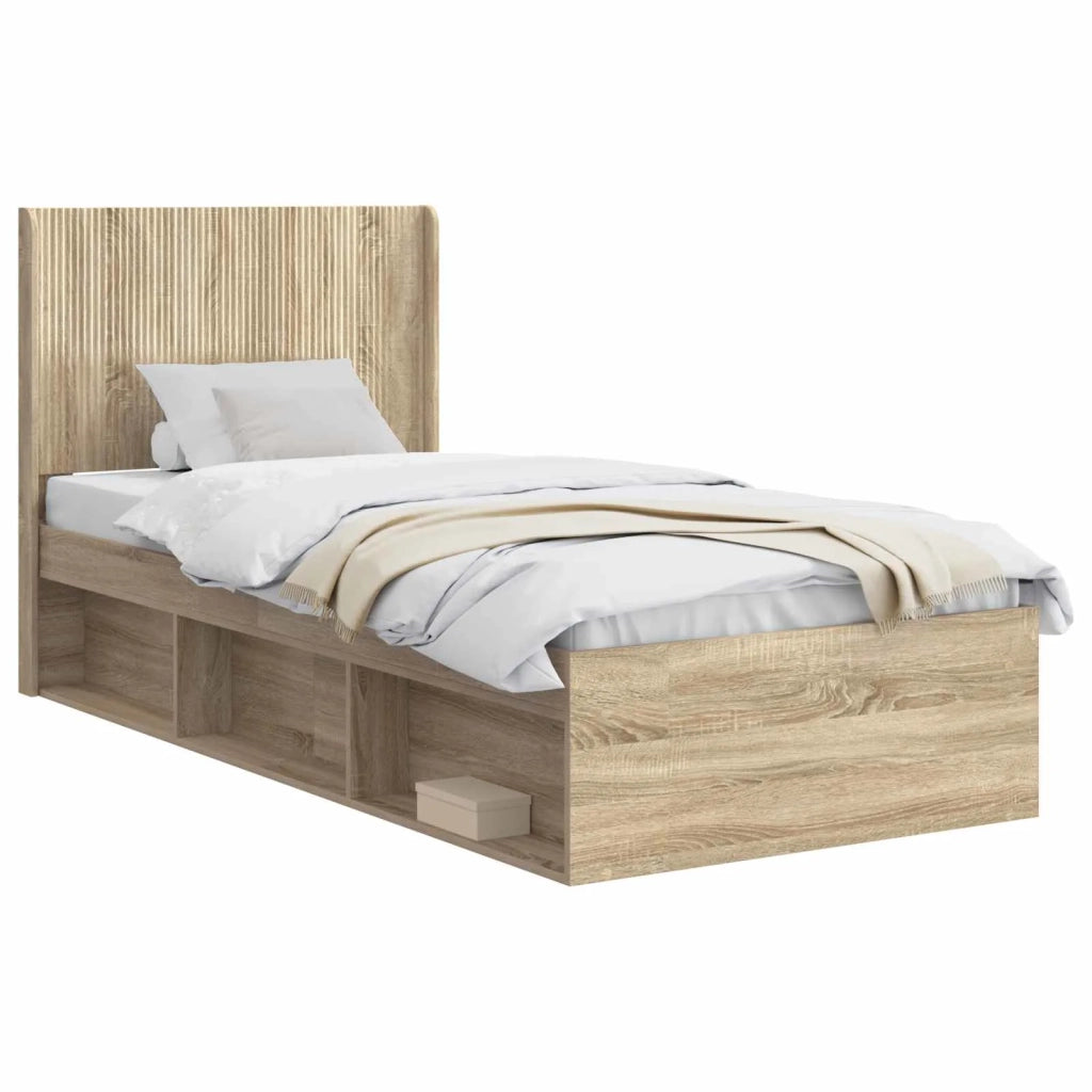 Struttura del letto con stoccaggio e testata Rovere Sonoma 3413911