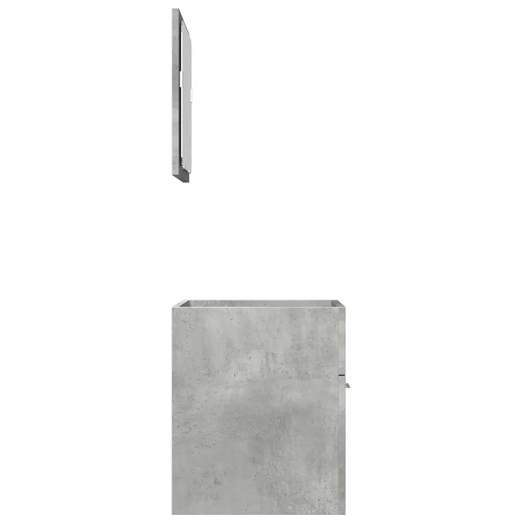 Set Mobili da Bagno 2 pz Grigio Cemento in Legno Multistrato