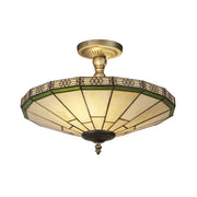 Plafoniera Classica New York Acciaio Bronzo Vetro 2 Luci E14