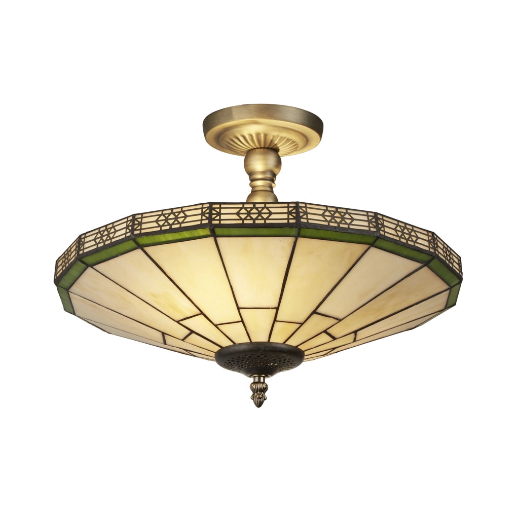 Plafoniera Classica New York Acciaio Bronzo Vetro 2 Luci E14