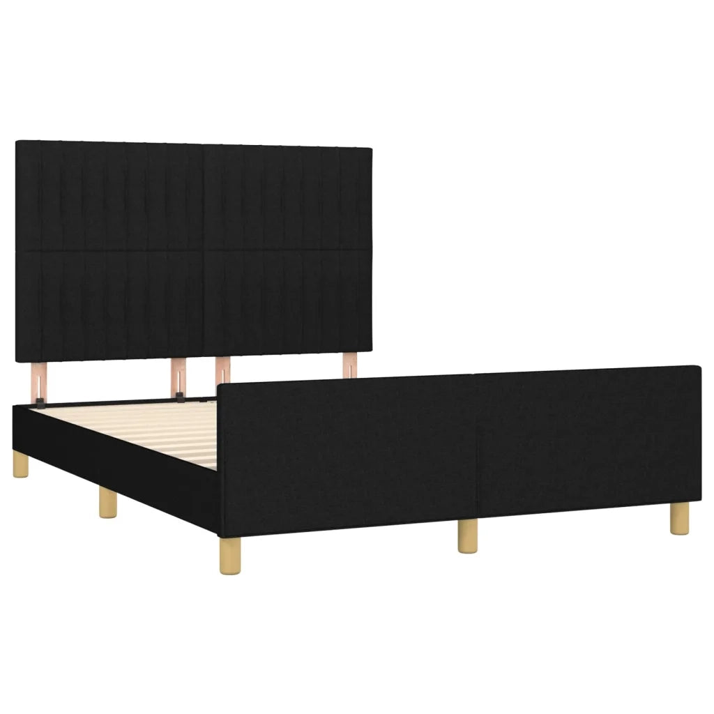 Giroletto senza Materasso Nero 140x200 cm in Tessuto