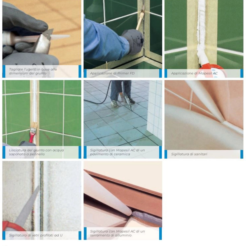 Silicone acetico giunture fughe colorato resistente muffa 310 ml mapesil ac *** colore- marrone - 142, confezione 1