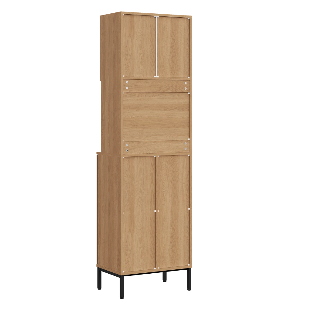 ARMADIO CUCINA 53x35x181 cm MDF Effetto Rovere e Nero