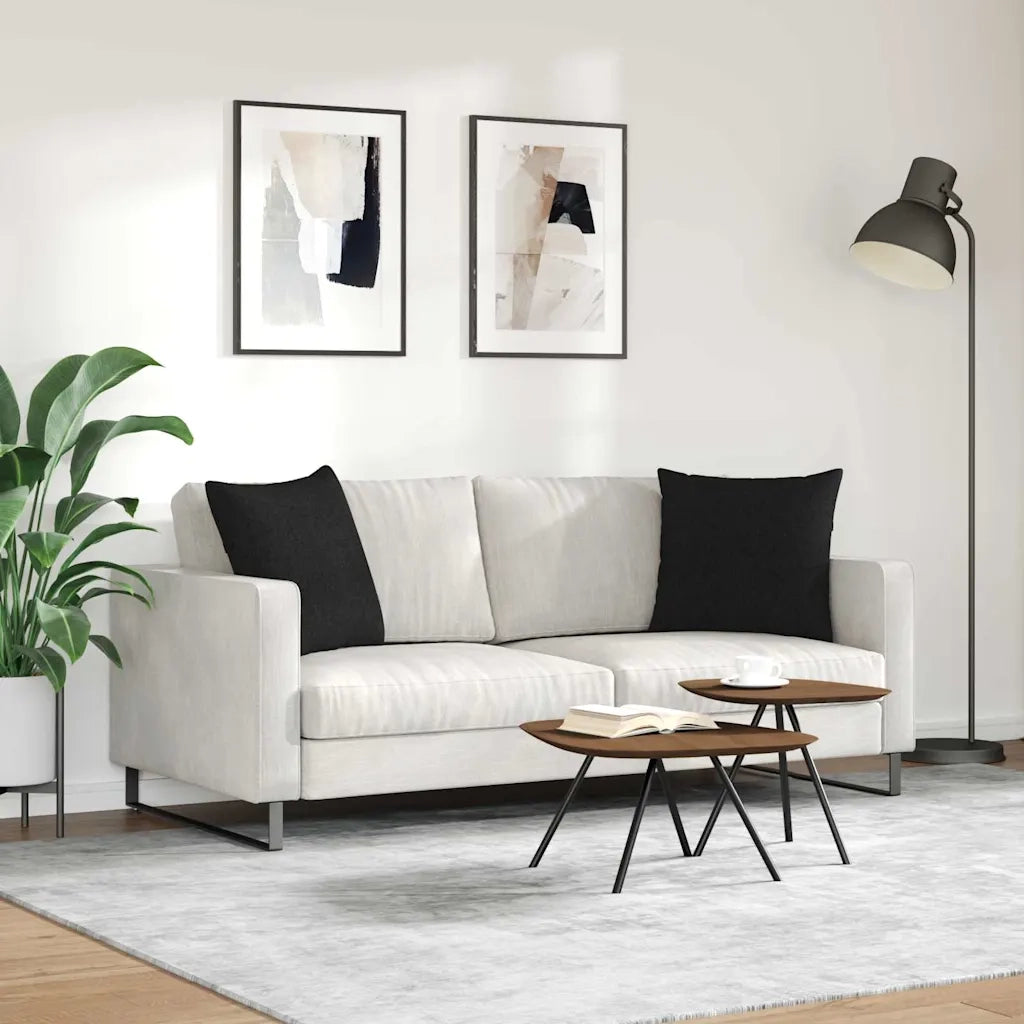 Cuscini da Divano 2 pz | Cuscini per sedie Nero 50 x 50 cm Tessuto