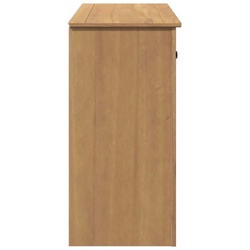 Buffet credenza cassettiera armadio mobile contenitore organizer per cucina soggiorno salotto con cassetti 93 x 40 x 80 cm legno di pino massiccio marrone 02_0030130