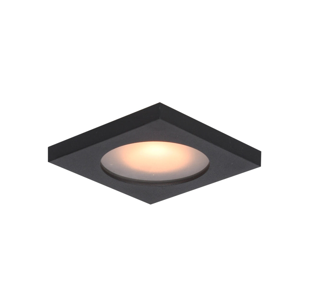 Faretto incasso quadrato nero IP44 GU10 10W Italux