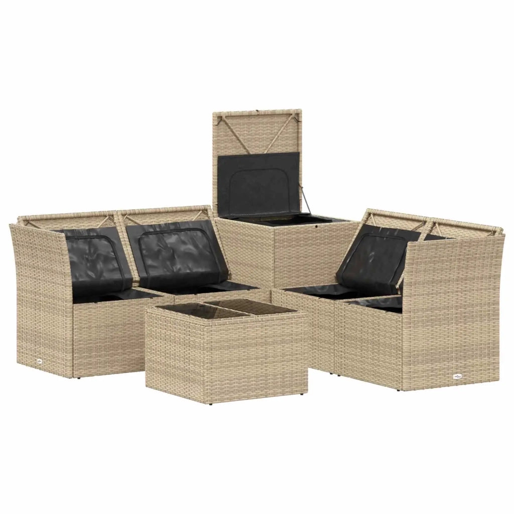 Set di divani 6 pz Beige e Grigio Chiaro 3447361