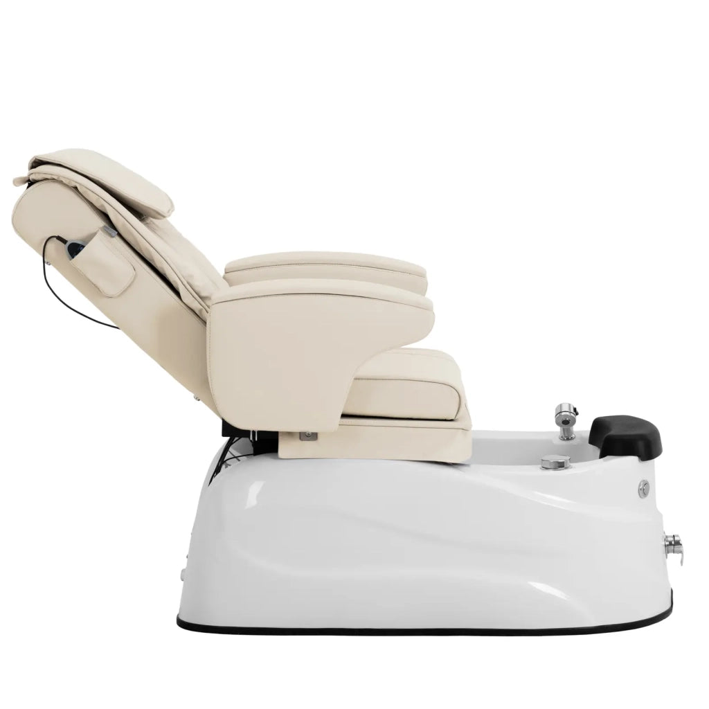Poltrona pedicure elettrica con pediluvio illuminato e funzione massaggio 105 watt 150 kg bianco crema 14_0009023