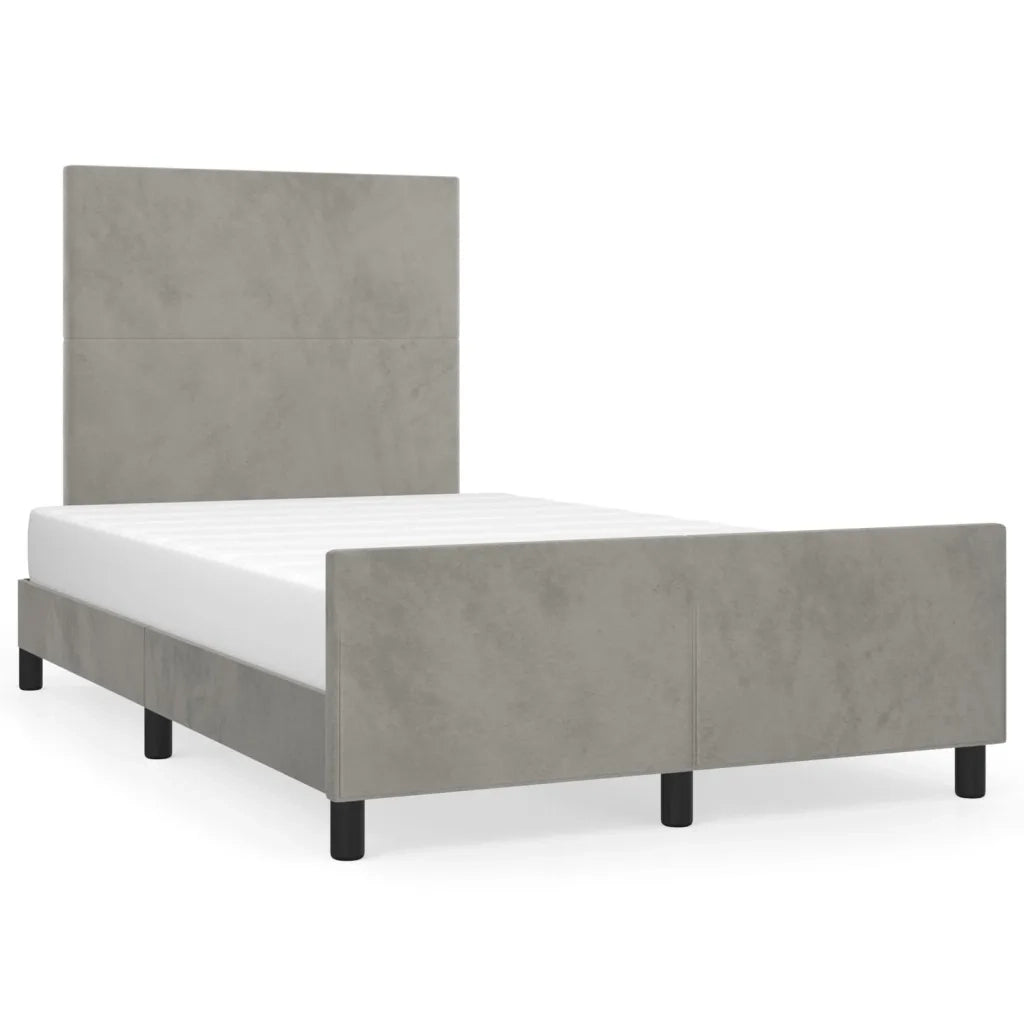 Giroletto senza Materasso Grigio Chiaro 120x190 cm Velluto