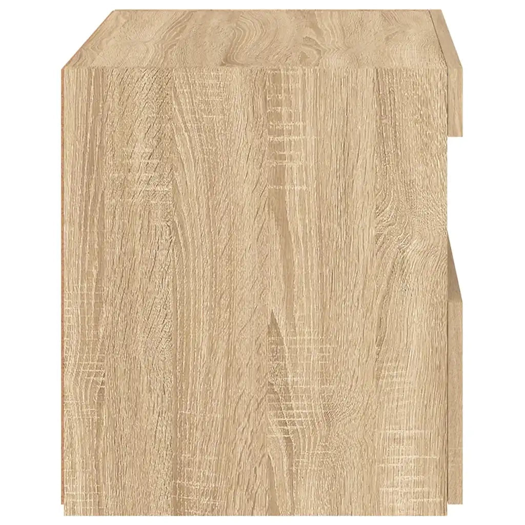 Comodino con Luci LED-Tavolino da notte Rovere Sonoma 50x40x45 cm