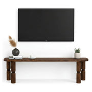 Mobile porta TV Fengshen, Credenza da soggiorno, Armadio basso per TV, Base parete attrezzata, 140x35h40 cm, Noce