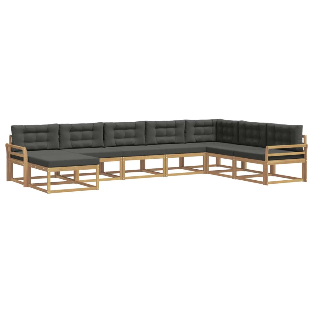 Set di divani da esterno 8 pcs Bianco e Antracite