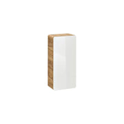 Mobile bagno ERBANO – Rovere chiaro e bianco lucido – 35x75 cm – 1 porta – Da appendere