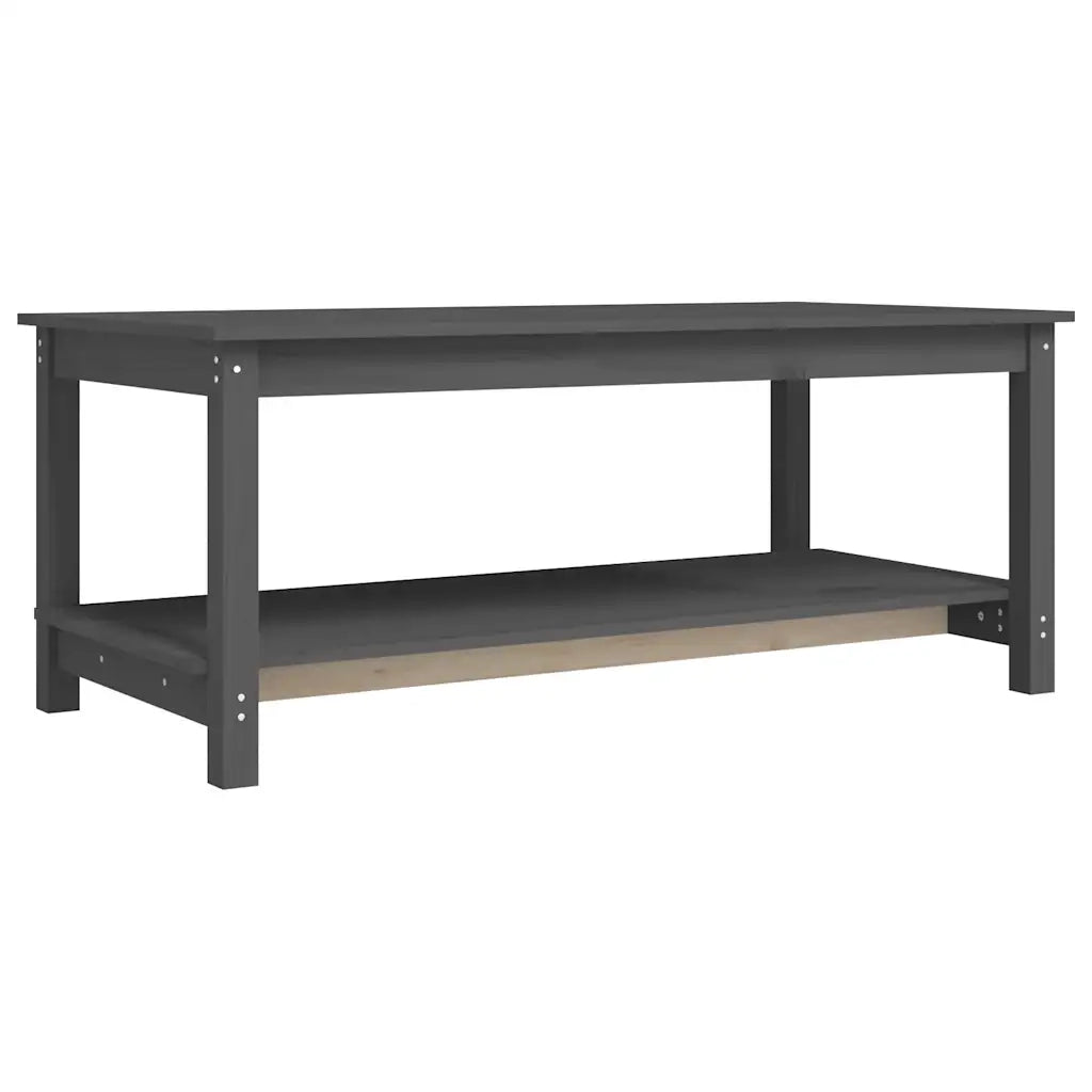 Tavolino da Salotto-Tavolino da soggiorno Grigio 110x55x45 cm Legno Massello di Pino 666904