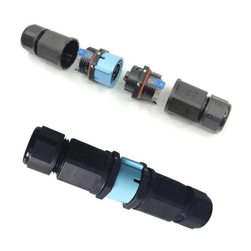 2 Connettori Veloce IP68 Forma I Manicotto Collegamento Cavo Esterno 3P 121x30mm