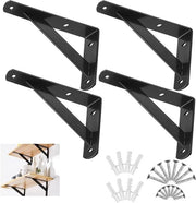 Supporti per pannelli metallici a forma di triangolo - 4 pezzi - sostegni per pannelli pesanti - 16 viti - supporti per parete per pannelli - decorazione - anello di espansione - 78 x 47 cm