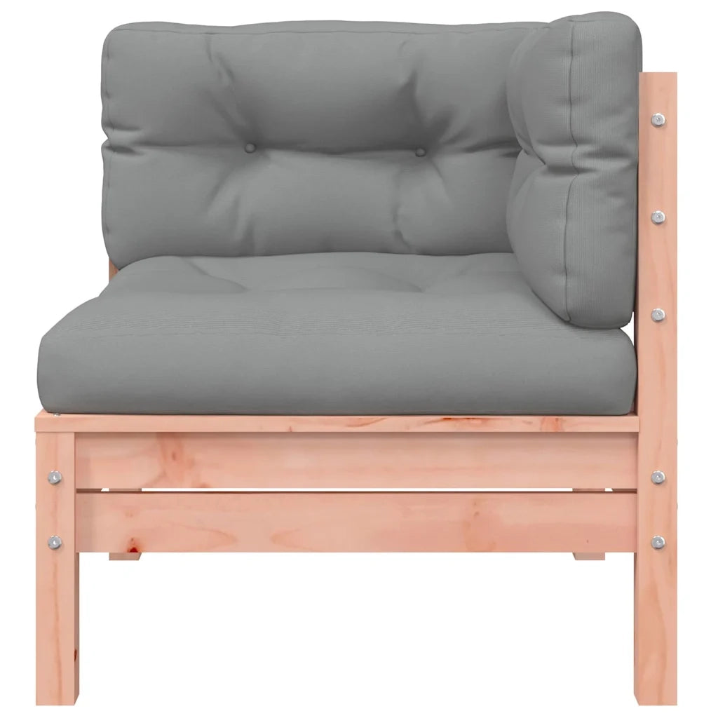 Divano da Giardino Cuscini e Poggiapiedi-Sofa da Giardino-Divano da esterno Legno Massello Douglas