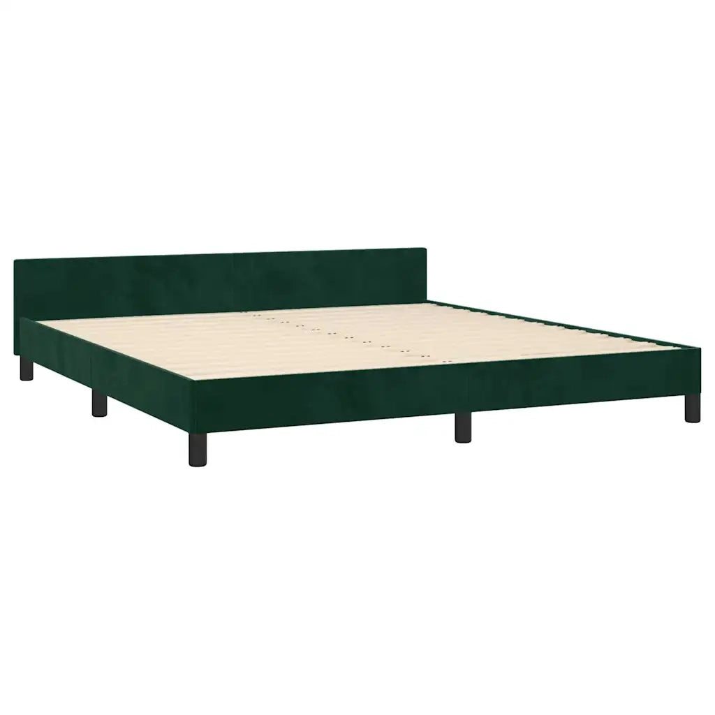Giroletto senza Materasso Verde Scuro 200x200 cm in Velluto