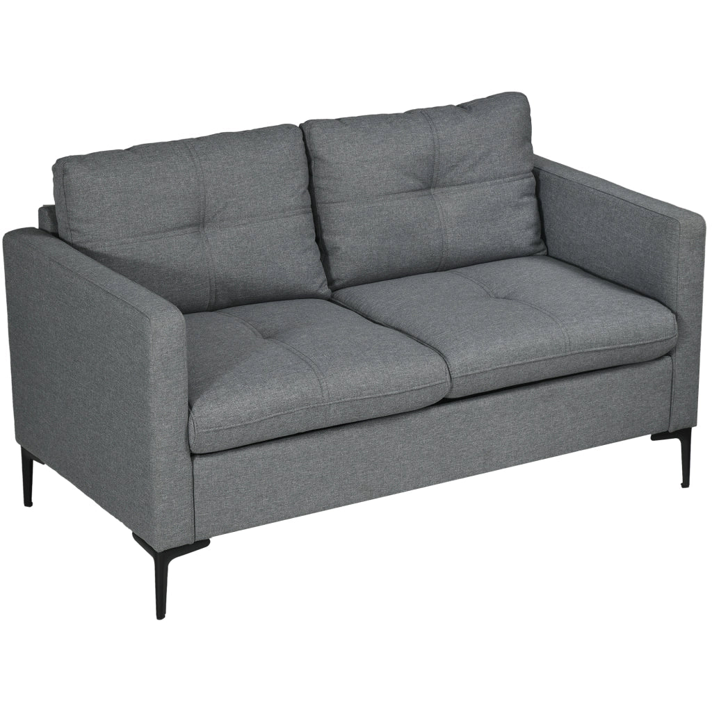 Divano 2 posti contemporaneo ¨C zephmum ¨C tessuto grigio scuro pi¨¨tement in metallo nero