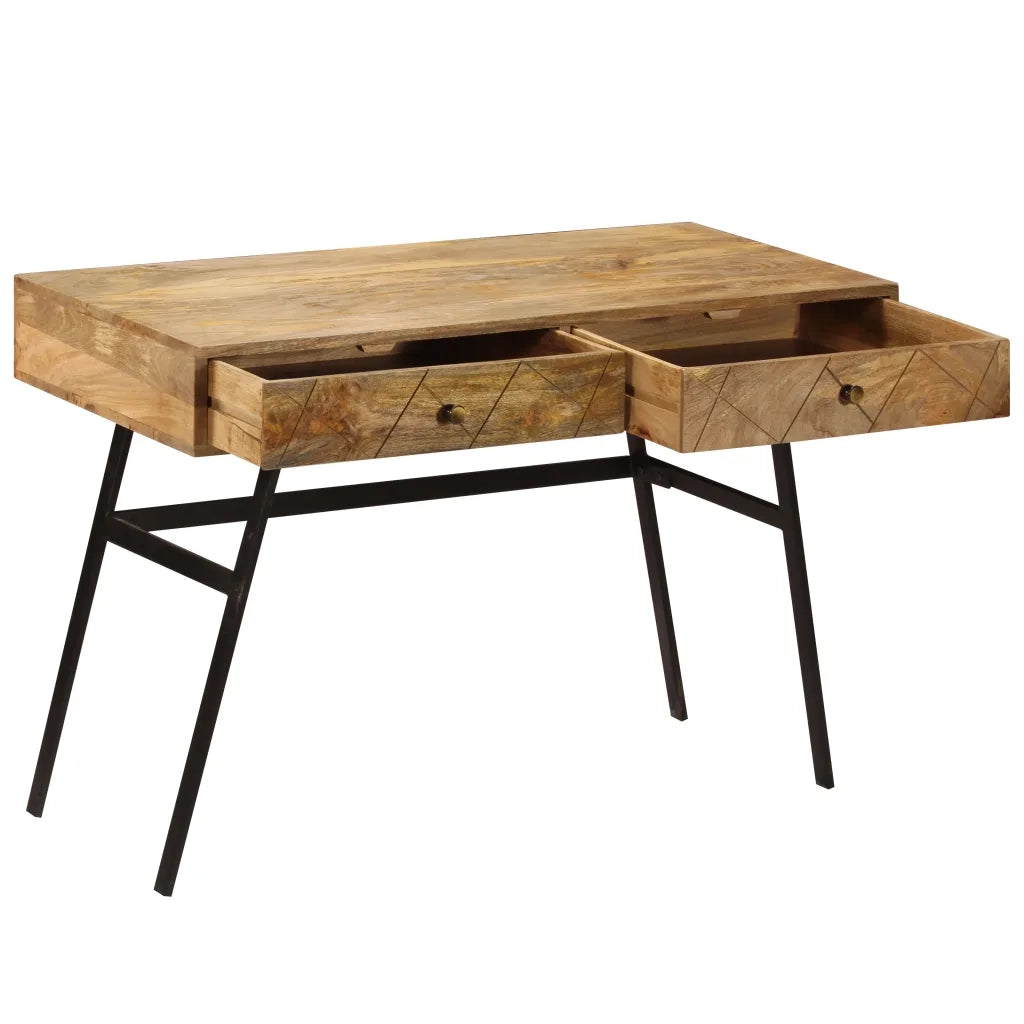 Scrivania con Cassetti in Legno Massello di Mango 110x50x76 cm cod mxl 77297