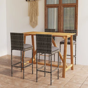 Set da Bar da Giardino 5pz con Cuscini Grigio cod mxl 40626