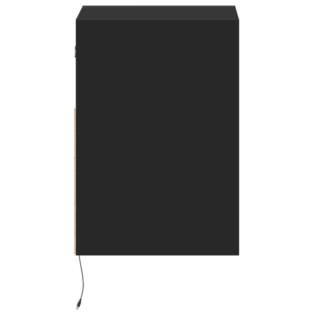 Mobili TV a Parete con Luci LED 2pz-Set di 2 Credenza per TV sospesa Neri 41x31x45 cm