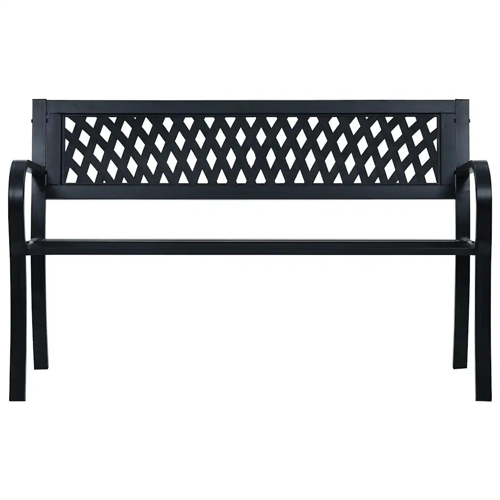 Panchina da Giardino | Panca da Giardino 125 cm Nera in Acciaio