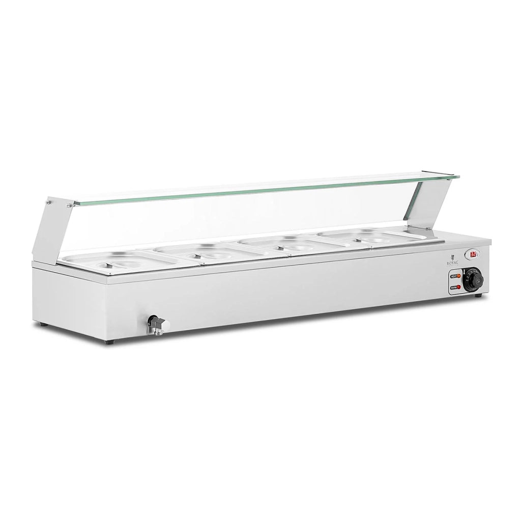 Scaldavivande a bagnomaria vetrina bagnomaria bagnomaria professionale 2000 watt 4 x GN 1/2 rubinetto di scarico 14_0004223