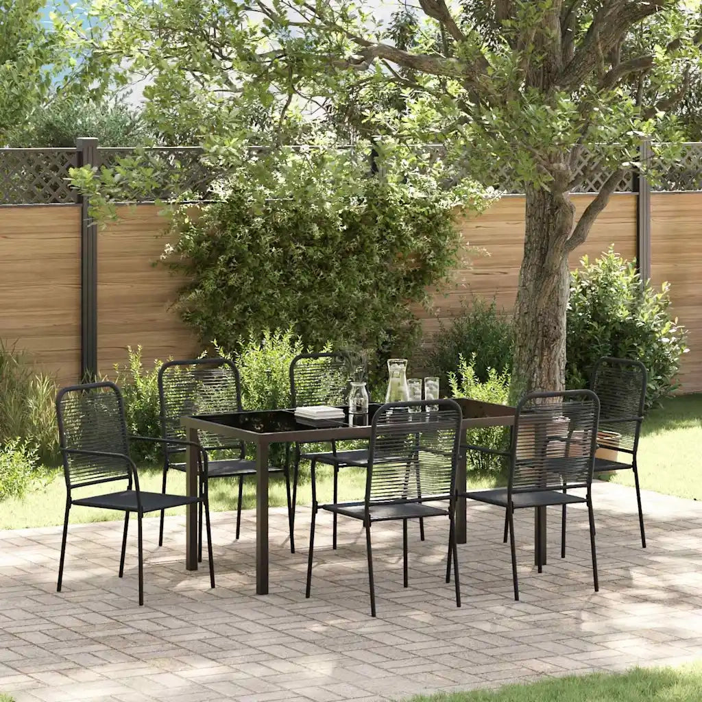 Set da Pranzo per Giardino 7 pcs Nero 3379160