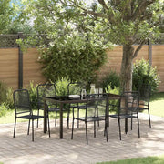 Set da Pranzo per Giardino 7 pcs Nero 3379160
