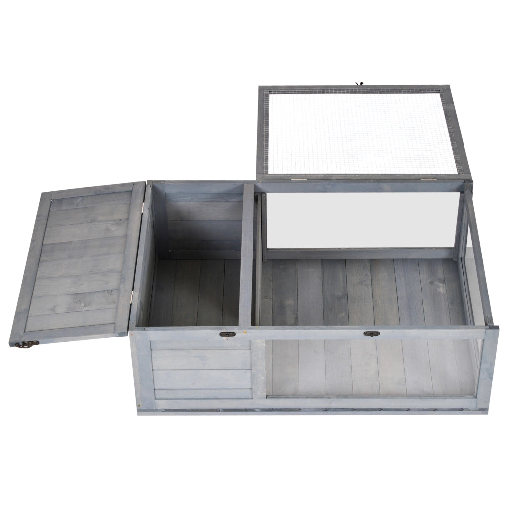 Recinto per Animali Domestici ¨C zephmum ¨C Legno Massello Grigio 91x60.5x32 cm