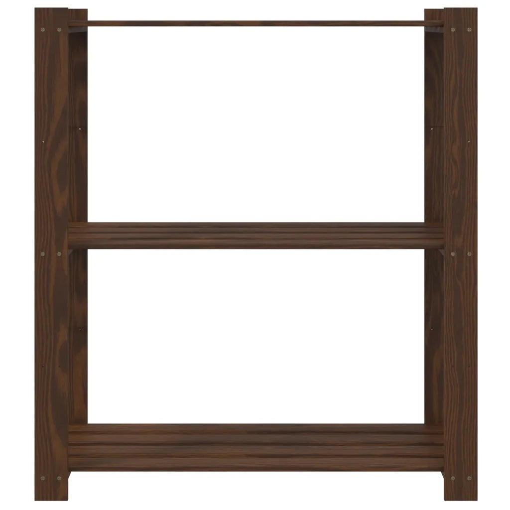 Scaffale a 3 Livelli Marrone 80x38x90 cm in Legno di Pino 373397