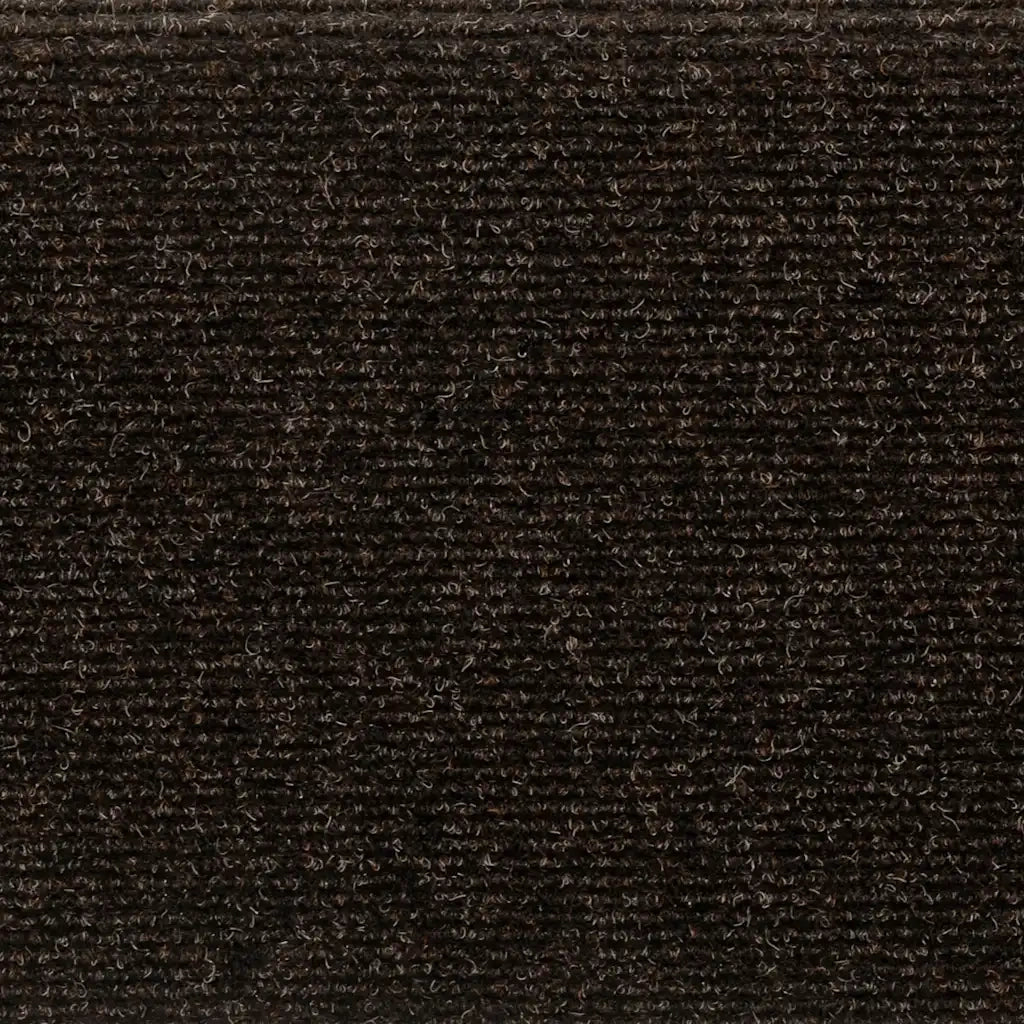 Tappetini per scale autoadesivi 15 pz 65x21x4 cm marrone scuro bordo rettangolare 326187