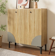 Scarpiera moderna 90x32x94 cm in effetto legno con ante; ripiani interni e gambe nere