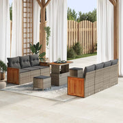 Set Divano da Giardino con cuscino 10 pcs Grigio