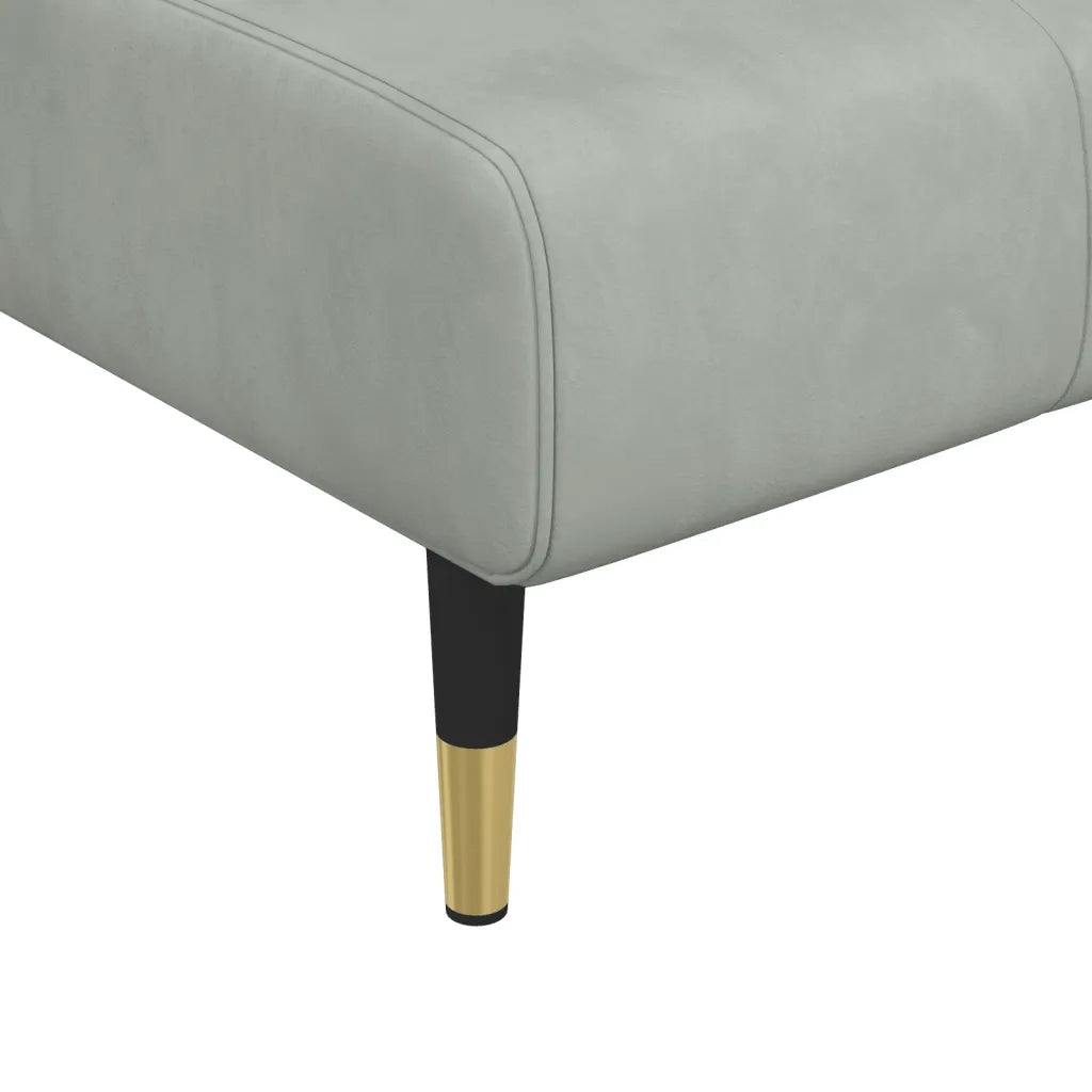 Divano Letto a L Grigio Chiaro 275x140x70 cm in Velluto 3157206