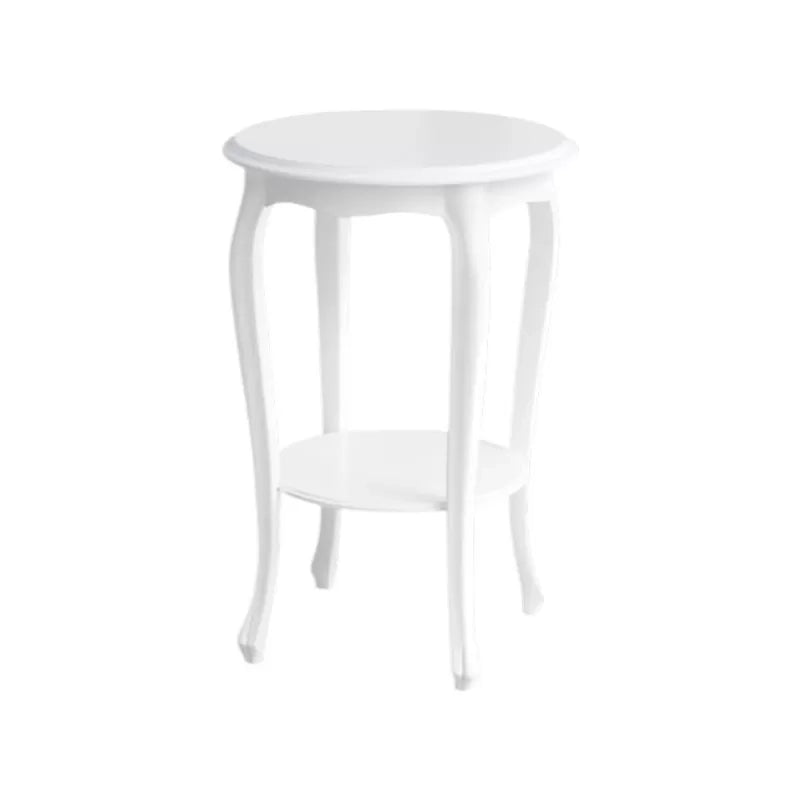 Porta vaso tavolino rotondo shabby legno bianco opaco 48x75 - Mobili 2G